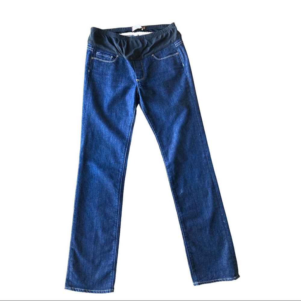 Paige Maternity Jeans Melrose Dark Wash Straight Leg Maternity Waist Size 30